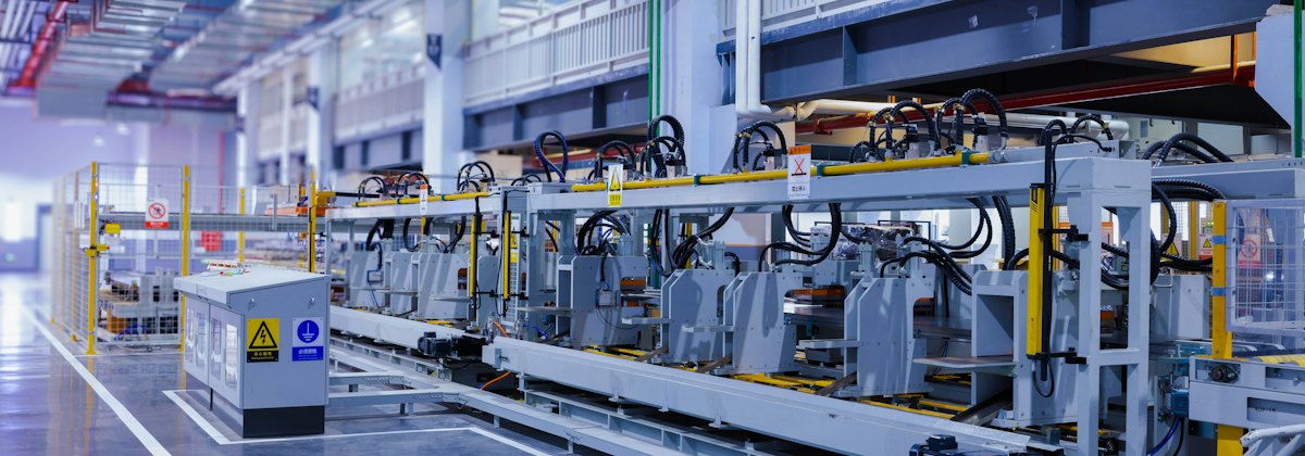 Modern manufacturing equipment on a factory floor